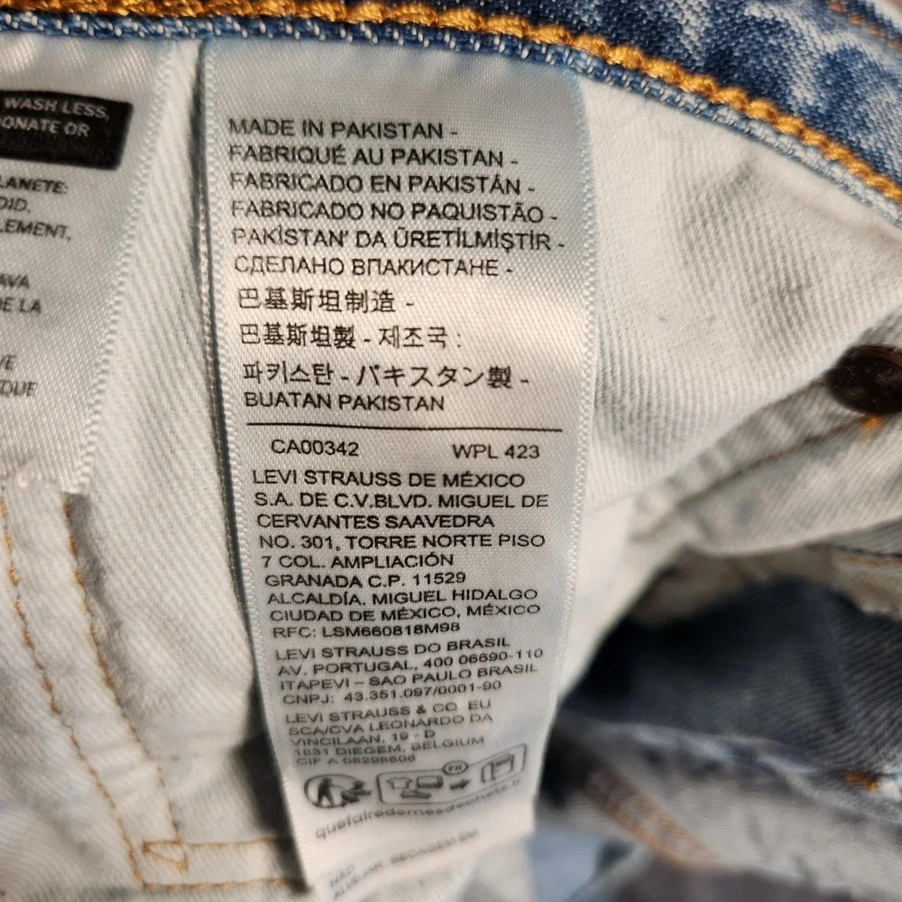 Levi's 505 Jeans Mens 38x29 Light Wash Premium Straight Fit Selvedge ID